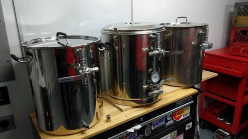 Brewery system Parker is working on. All the fittings are in place! Brewery system Parker is working on. All the fittings are in place!
