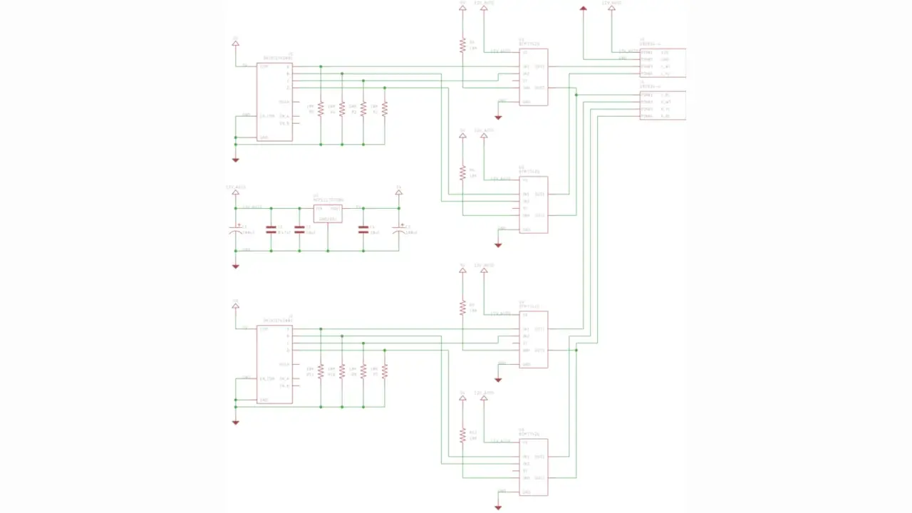 First draft of the schematic for the powered mirror circuit. First draft of the schematic for the powered mirror circuit.