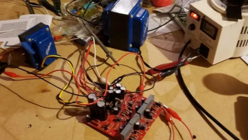 The MacroAmp being tested off of the transformers. What is plugged into the Variac! The MacroAmp being tested off of the transformers. What is plugged into the Variac!