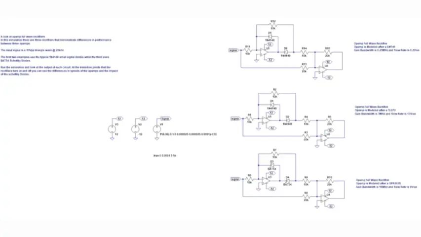 Stephen’s opamp simulation comparisons. Stephen’s opamp simulation comparisons.