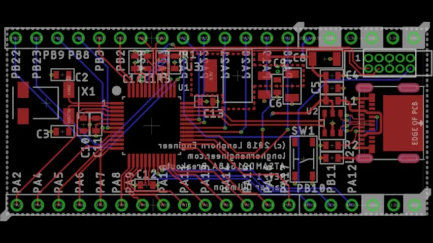 PCB layout for the ATSAMD21G18A breakout board. USB Type-C! PCB layout for the ATSAMD21G18A breakout board. USB Type-C!