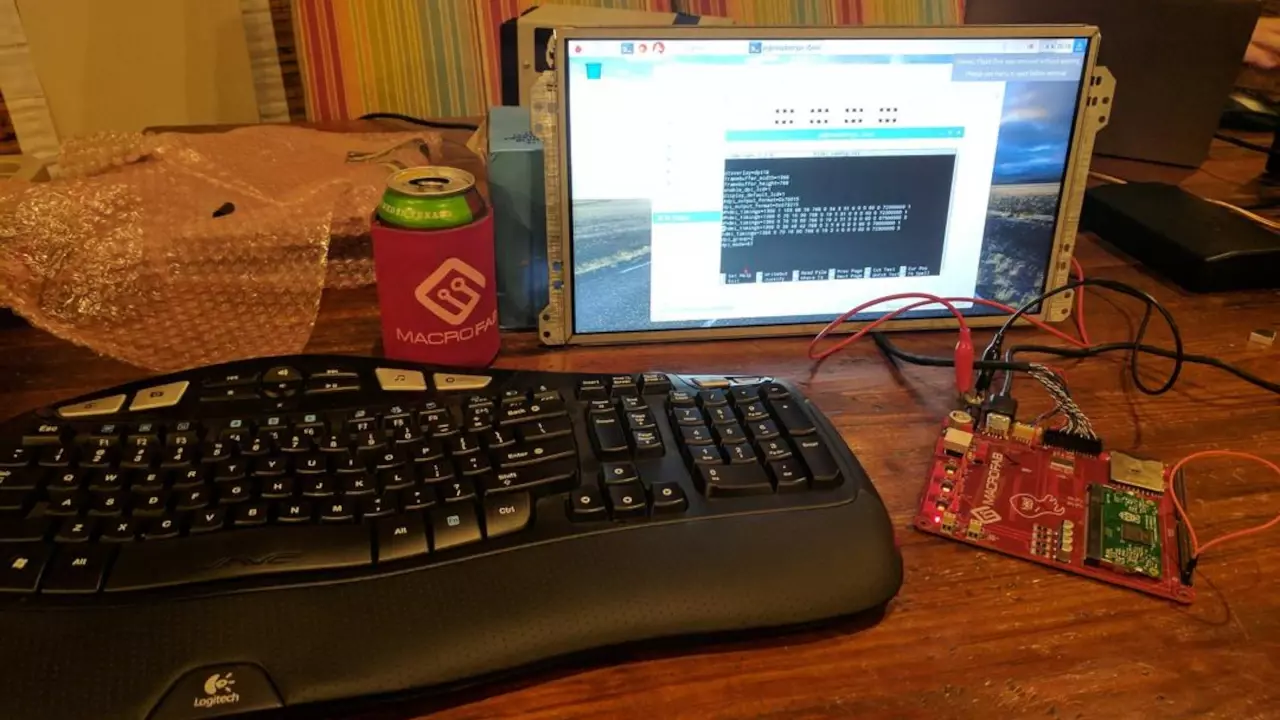 Figure 1: Raspberry Pi 3 Compute Module LVDS test board. It works. Stephen owes Parker a beer! Figure 1: Raspberry Pi 3 Compute Module LVDS test board. It works. Stephen owes Parker a beer!