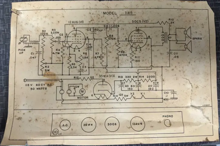 Schematic record player Schematic record player